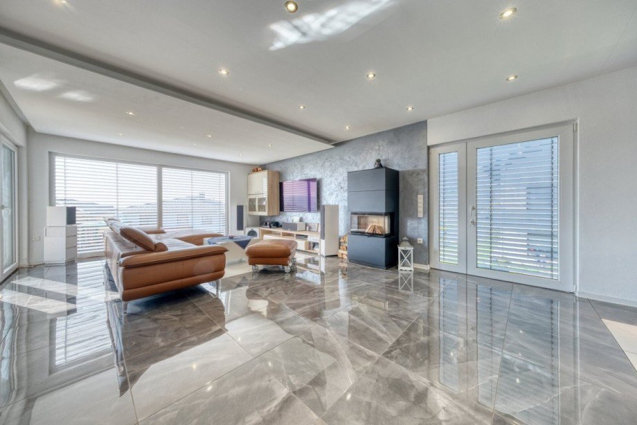 Wohnzimmer K�che Einfamilienhaus Lahnau / Waldgirmes